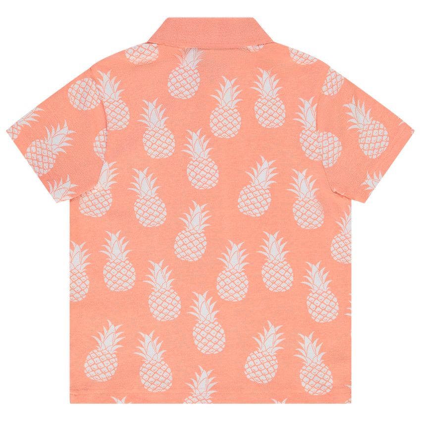 Polo manches courtes en coton piqué imprimé fantaisie pour garçon - Multicolore