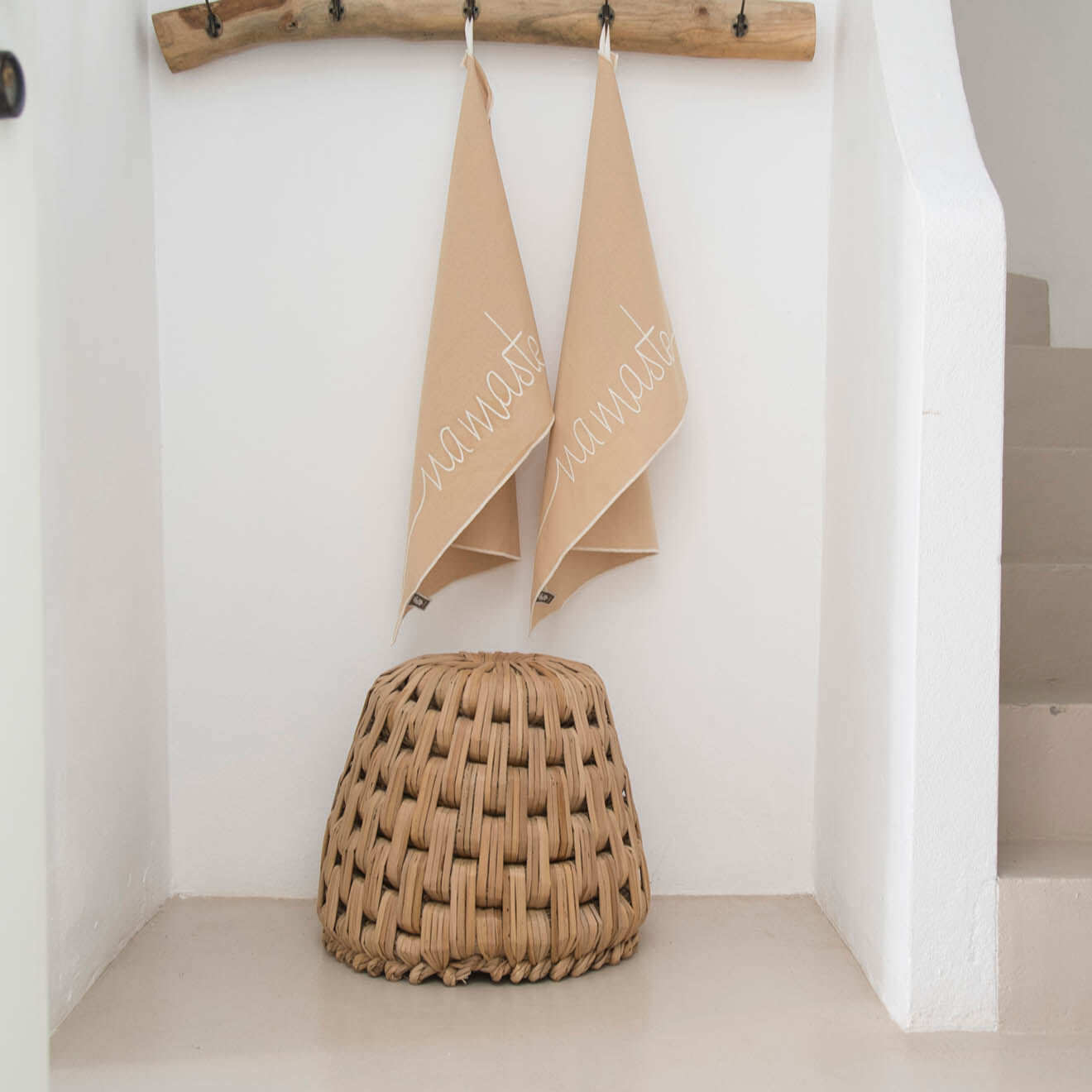 Febronie 2 Torchons en Coton Namaste sable - 50x75 cm