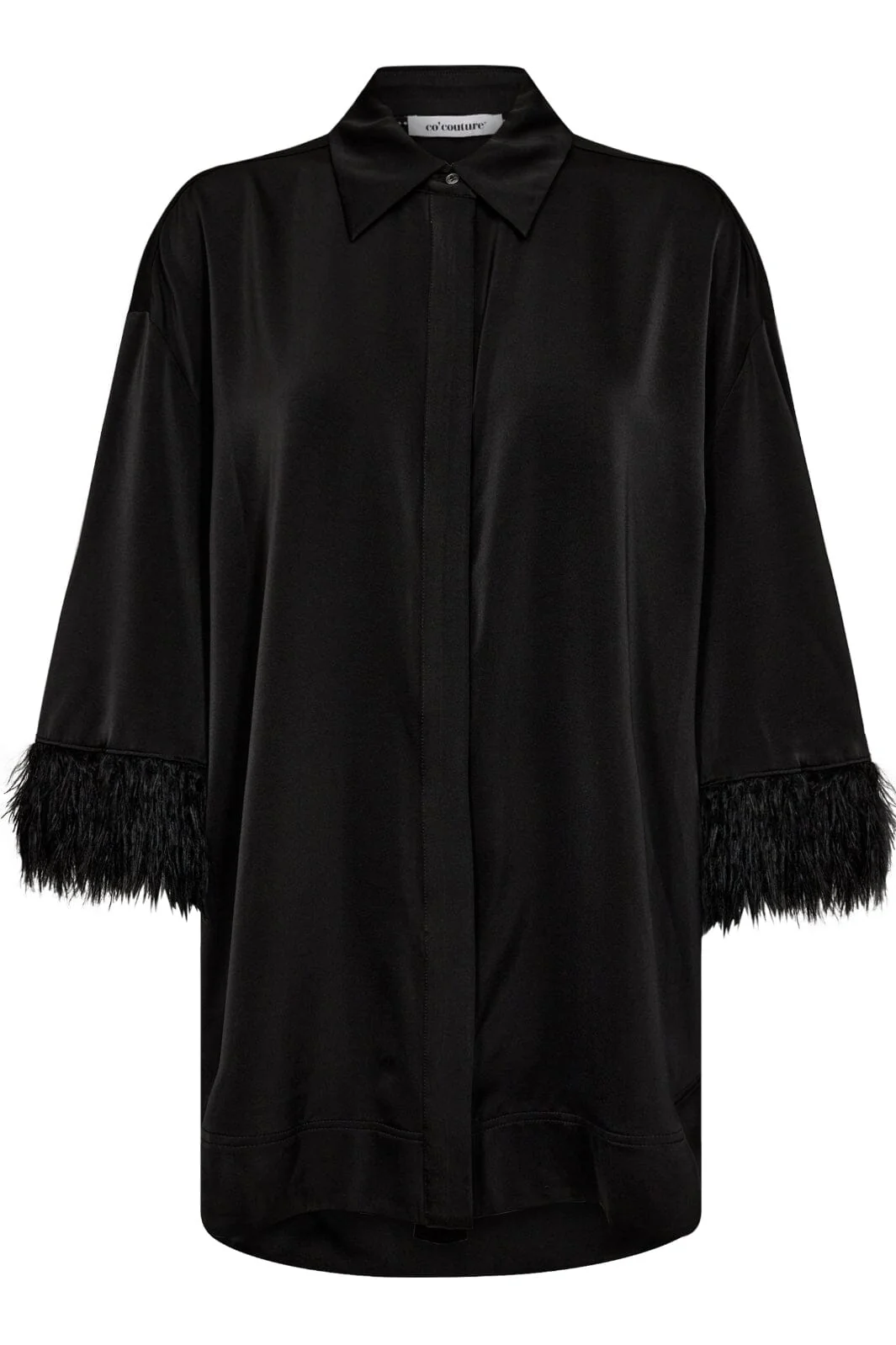 Co´Couture Adnacc Feather Shirt 35686 96 black