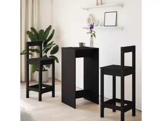 Table de bar noir 51x50x103,5 cm bois d'ingénierie