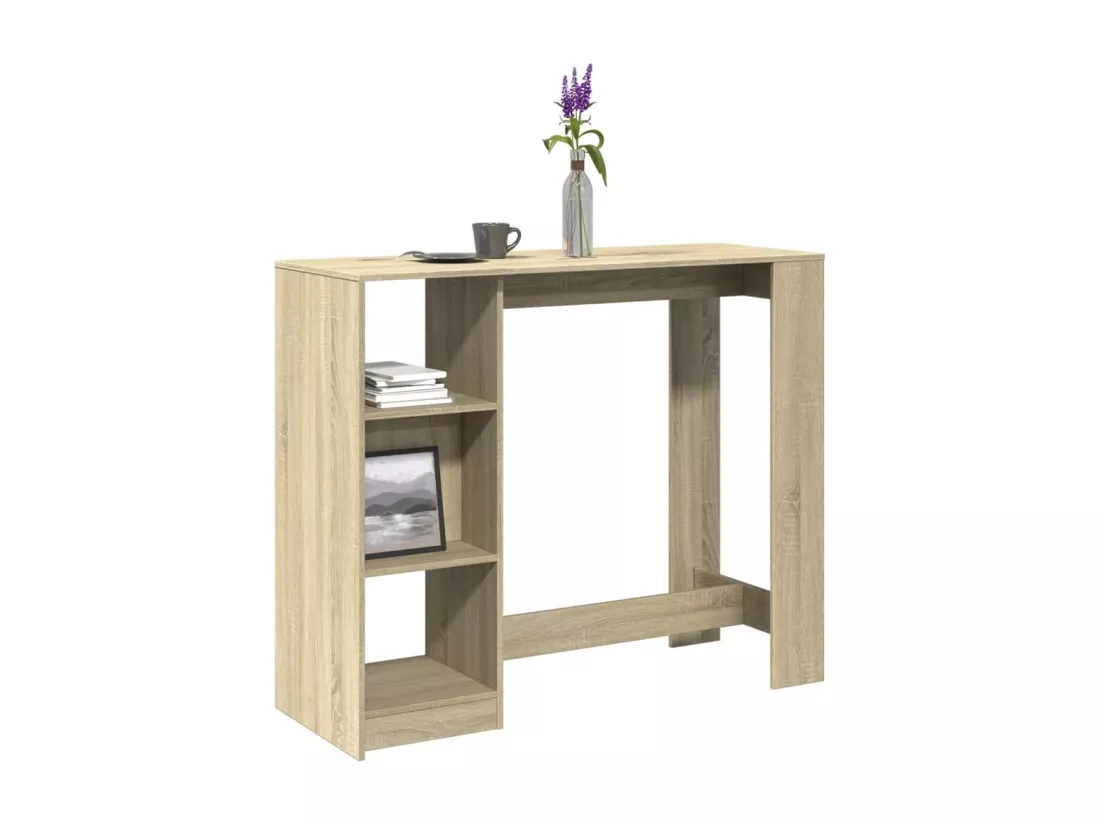 Table de bar avec étagère chêne sonoma bois d'ingénierie