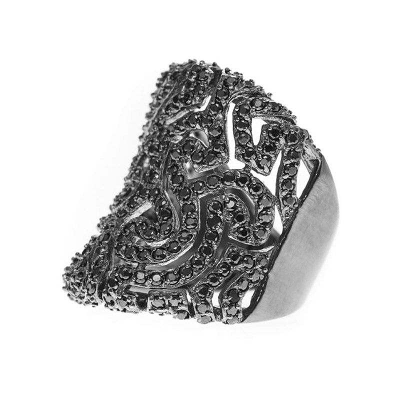 Bague Argent Noire Fantasque