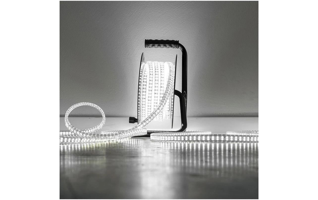 LED Schlauch Kabelrolle doppelseitig 15 m IP55<br>Feuerresistent / UV-beständig