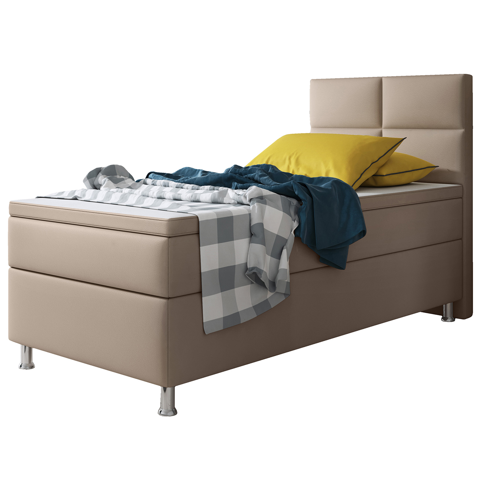 Boxspringbett-Design - muddy -mit Bettkasten - H3 - 90x200 cm