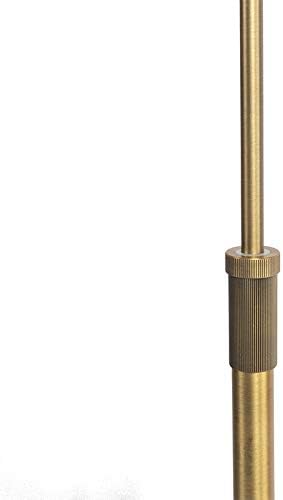 Qazqa - Modern Stehlampe Bronze mit weißem Schirm und verstellbarem Arm - Ladas Deluxe I Wohnzimmer I Schlafzimmer - Textil Rund - LED geeignet E27