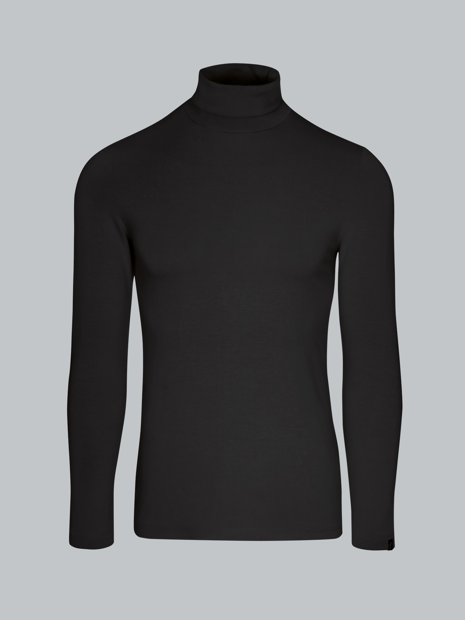 Rollkragenshirt aus Viskose Schwarz