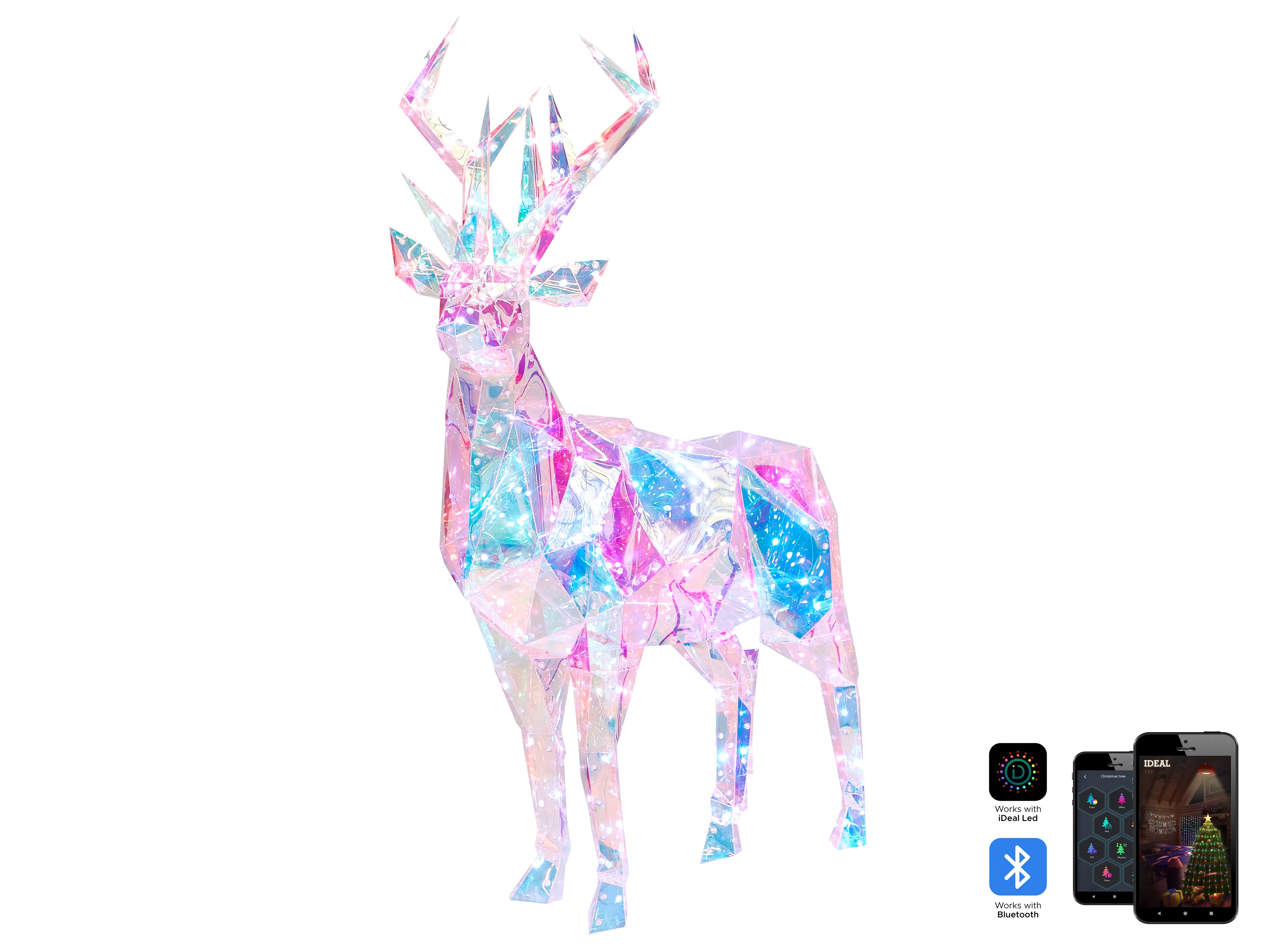 Buitendecoratie slimme LED met app POLARIS Rendier 90 cm Meerkleurig