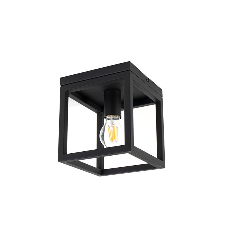 Industriële plafondlamp zwart staal - Cage