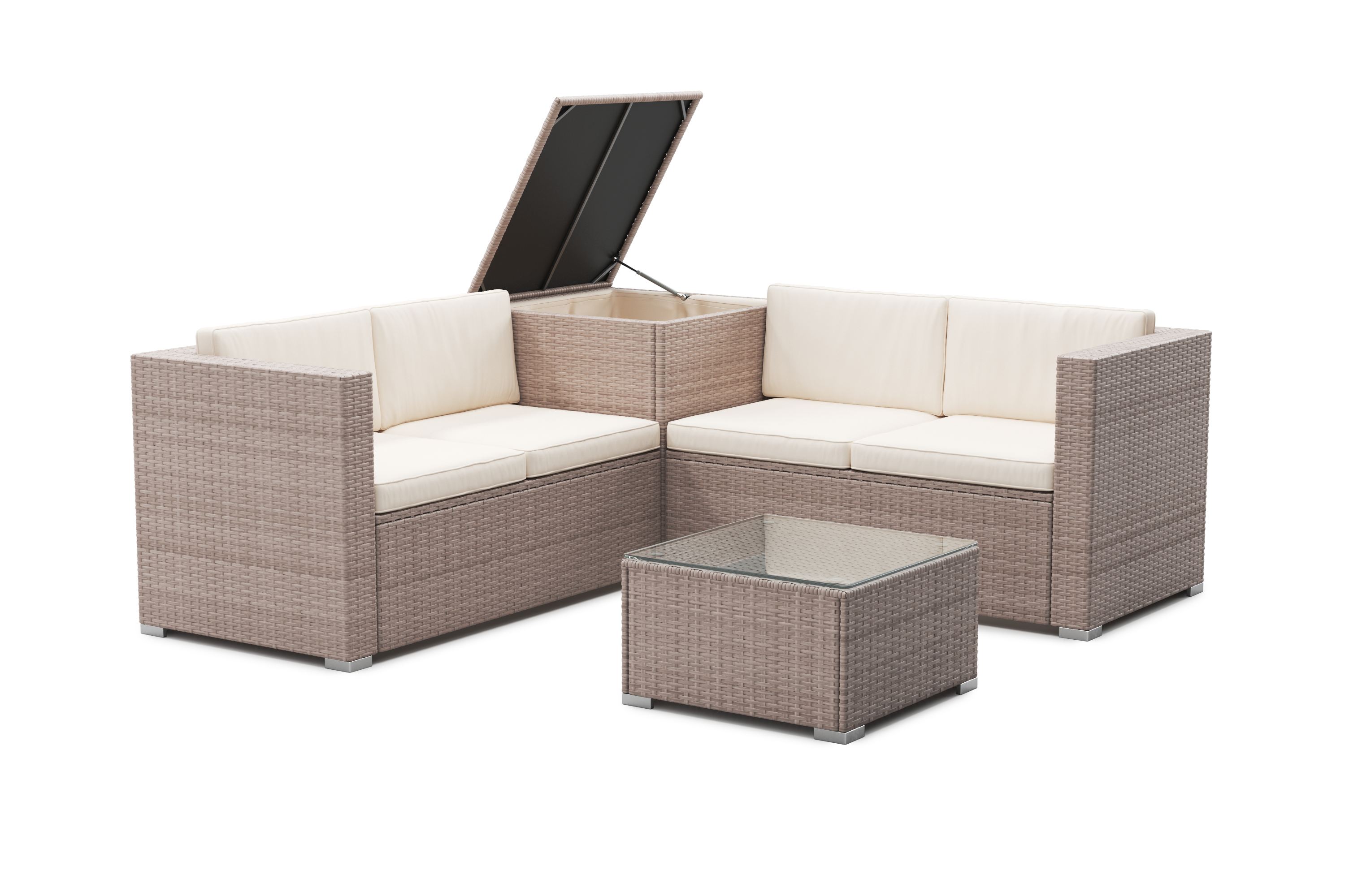 Rattanlounge SAN MARINO taupe/beige