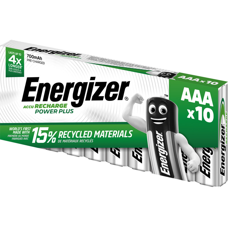 Energizer Batterien Recharge Power Plus, AAA/HR03, 700 mAh, 10 Stück