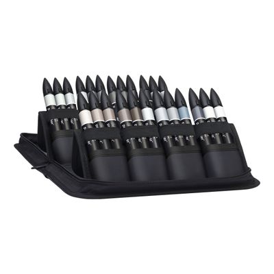 ProMarker - Pack de 24 marqueurs double pointe - gris et noir
