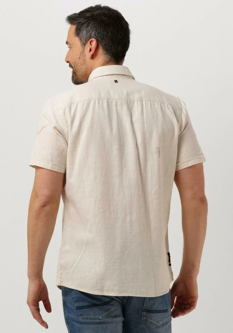 PME LEGEND gebroken wit pme legend casual overhemd short sleeve shirt ctn slub
