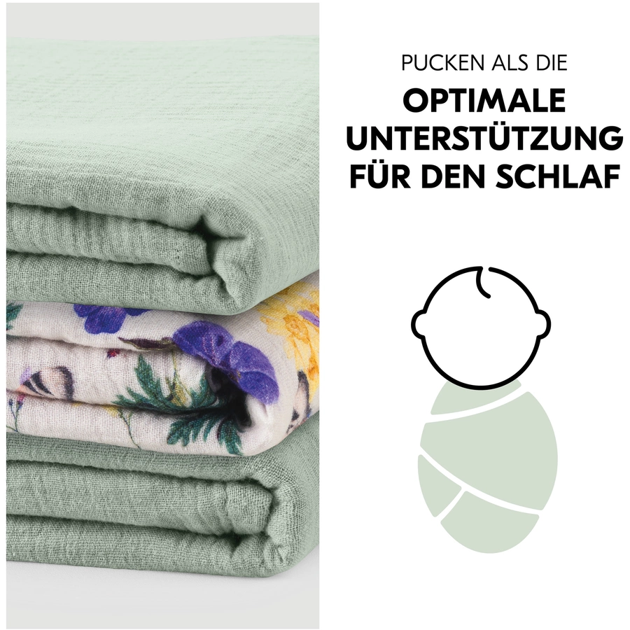 hauck Spucktücher Cuddle N Clean 3er Set SageBeige Floral