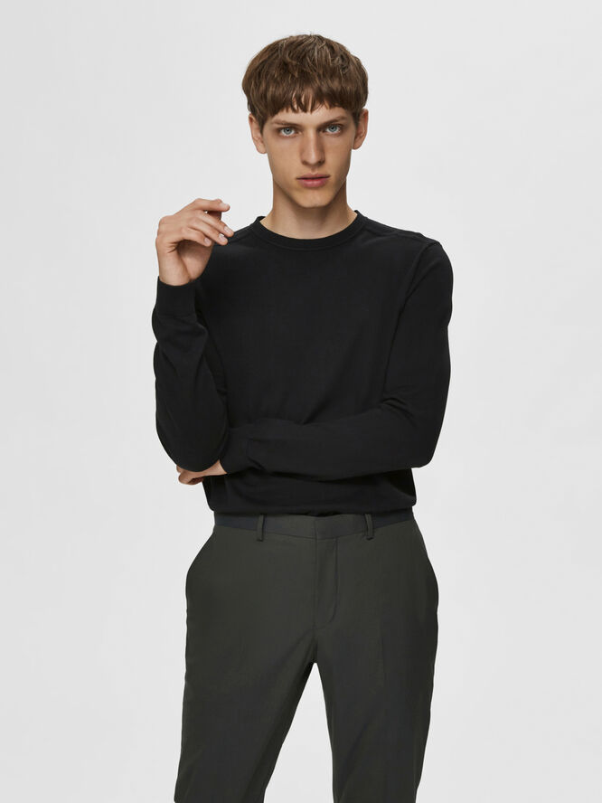 Selected Homme SLHBERG CREW NECK B NOOS Sort