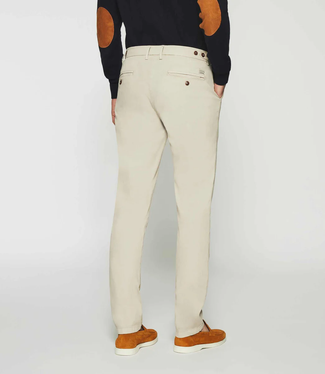 Pantalon chino slim beige mastic PABLO