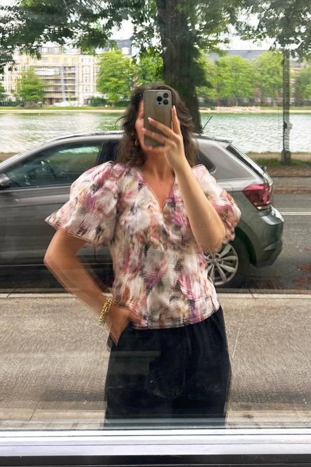 Neo Noir Camia Brocade Print Blouse