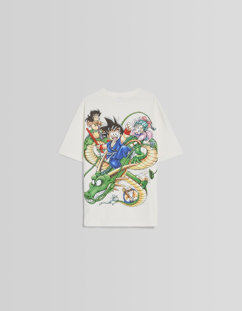 Camiseta Dragon Ball de manga curta com modelagem quadrada