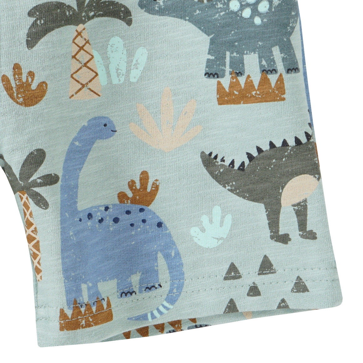 Topomini Baby Joggingshort mit Dino-Motiven salbei / bunt