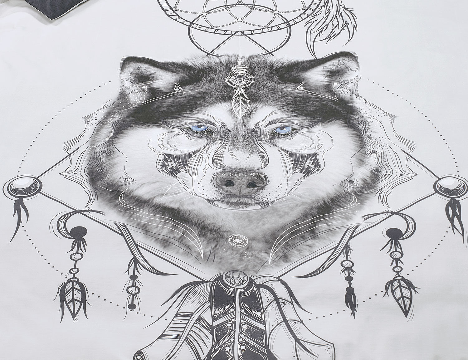 Bettwäsche mit Wolf und Traumfänger