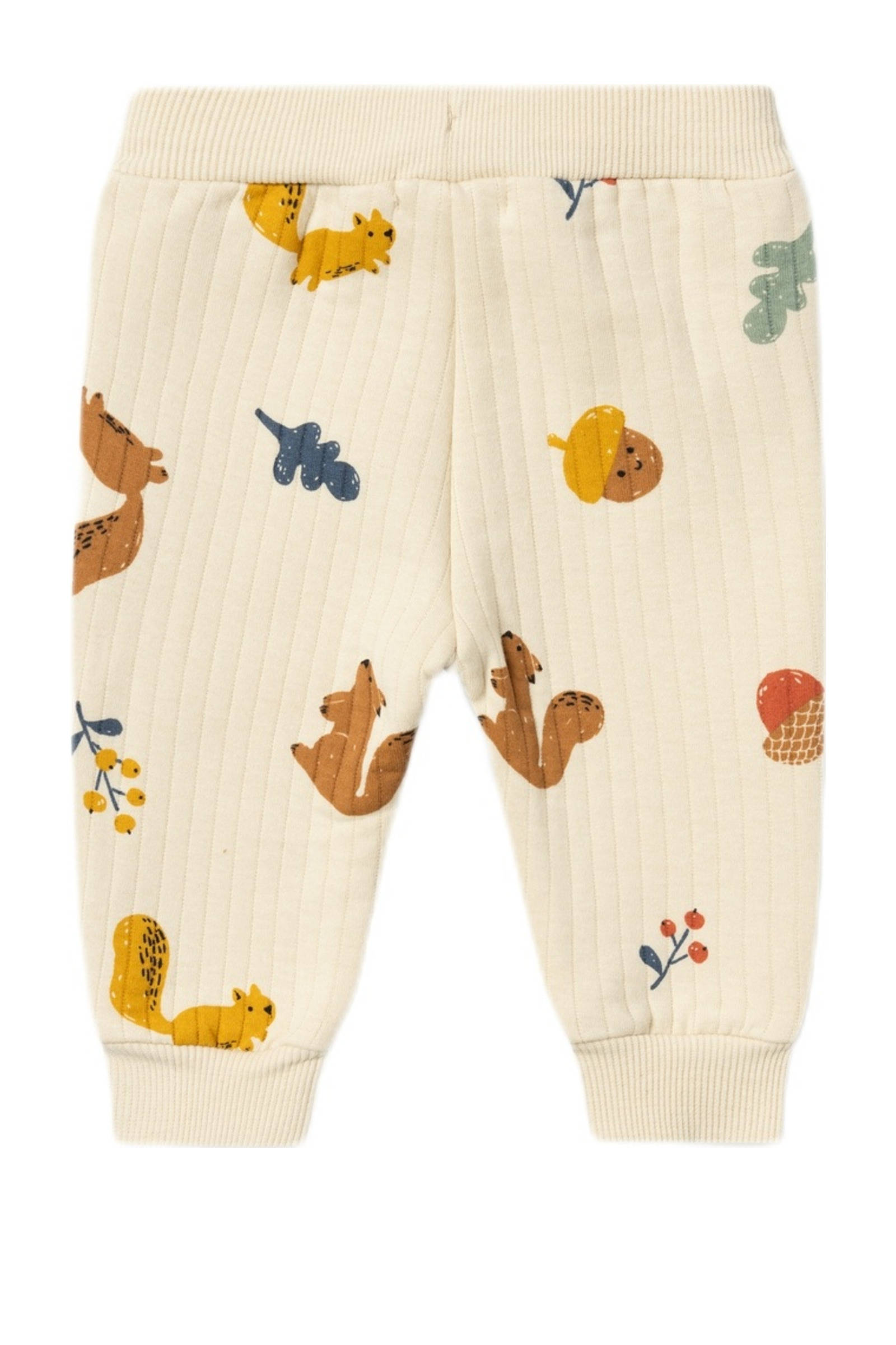NAME IT baby broek NBNOHAPPY met all over print en textuur ecru/multicolor