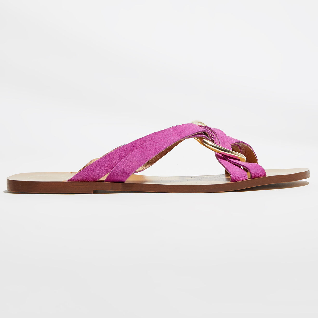 Apologie Mules en Velours de Cuir Scorpio rose fuschia