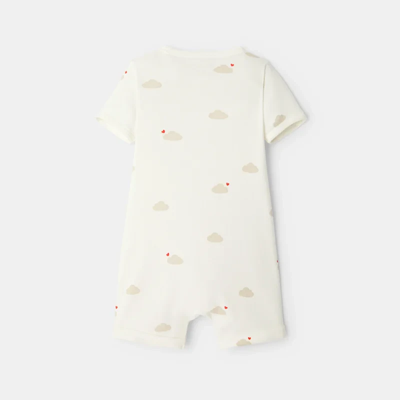 Combinaison courte en coton bébé mixte Blanc