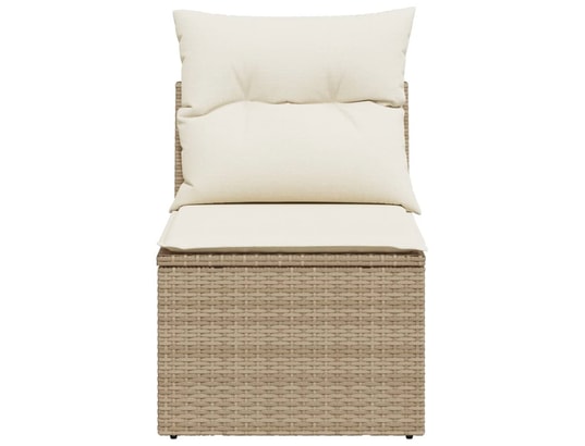 VIDAXL - Canapé de jardin sans accoudoirs coussins beige résine tress...