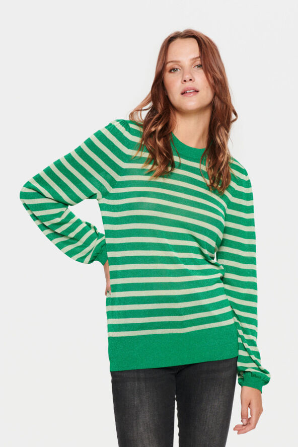 Saint Tropez XauSZ LS Shimmer Pullover Jelly bean