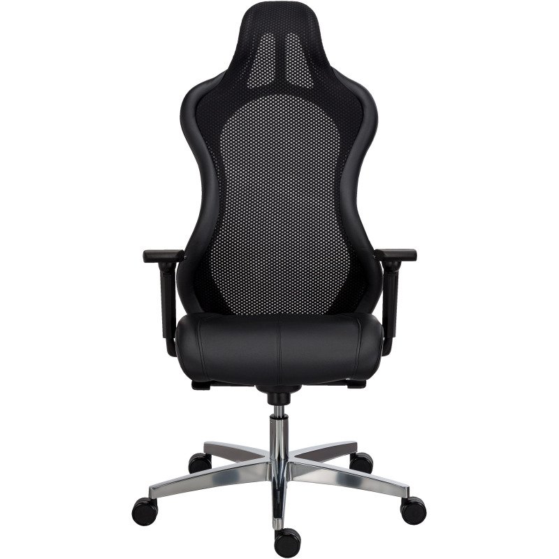 Fauteuil de bureau gamer LEWIS simili cuir- avec accoudoirs et appui-tête- Réglage profondeur d'assise- Mécanisme Synchone -Pieds aluminium