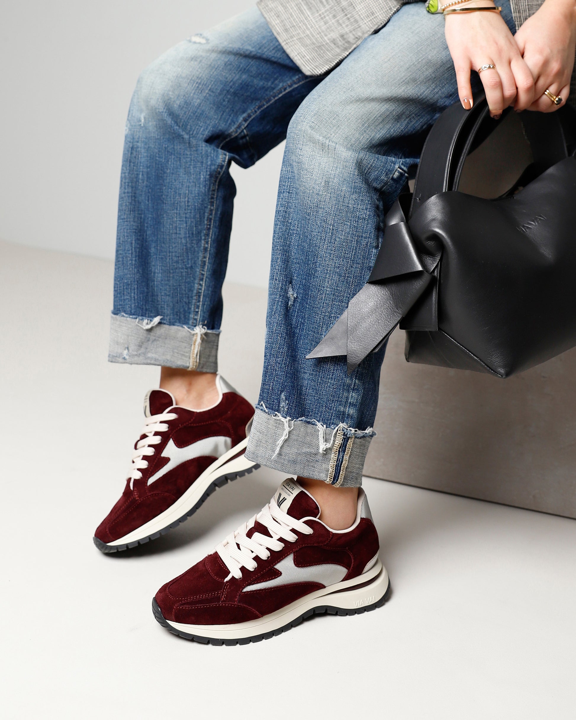 VIA VAI bordeaux dames sneakers Usher Riggs