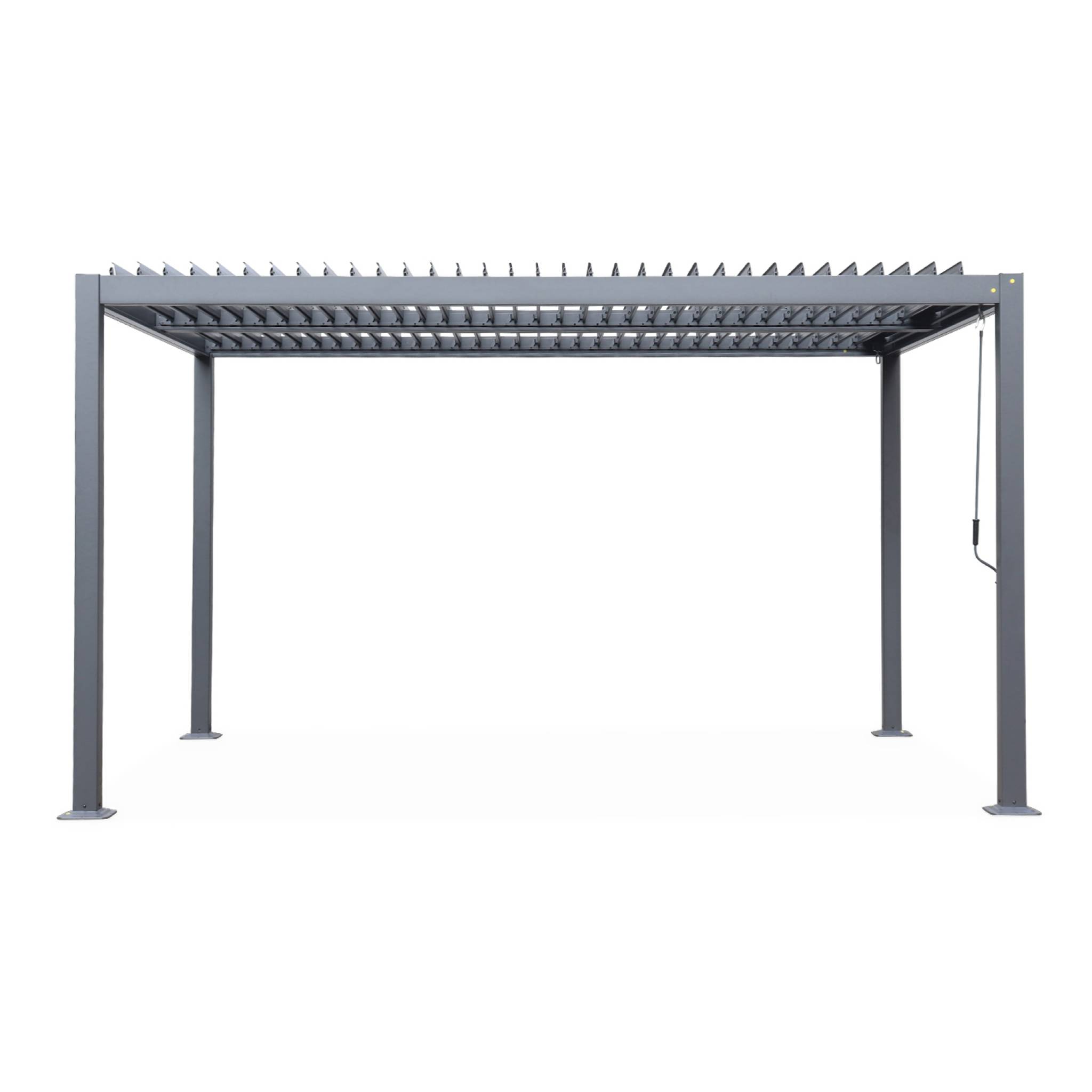 Pergola bioclimatique anthracite. Aluminium et acier. 3x4m. Lames orientables
