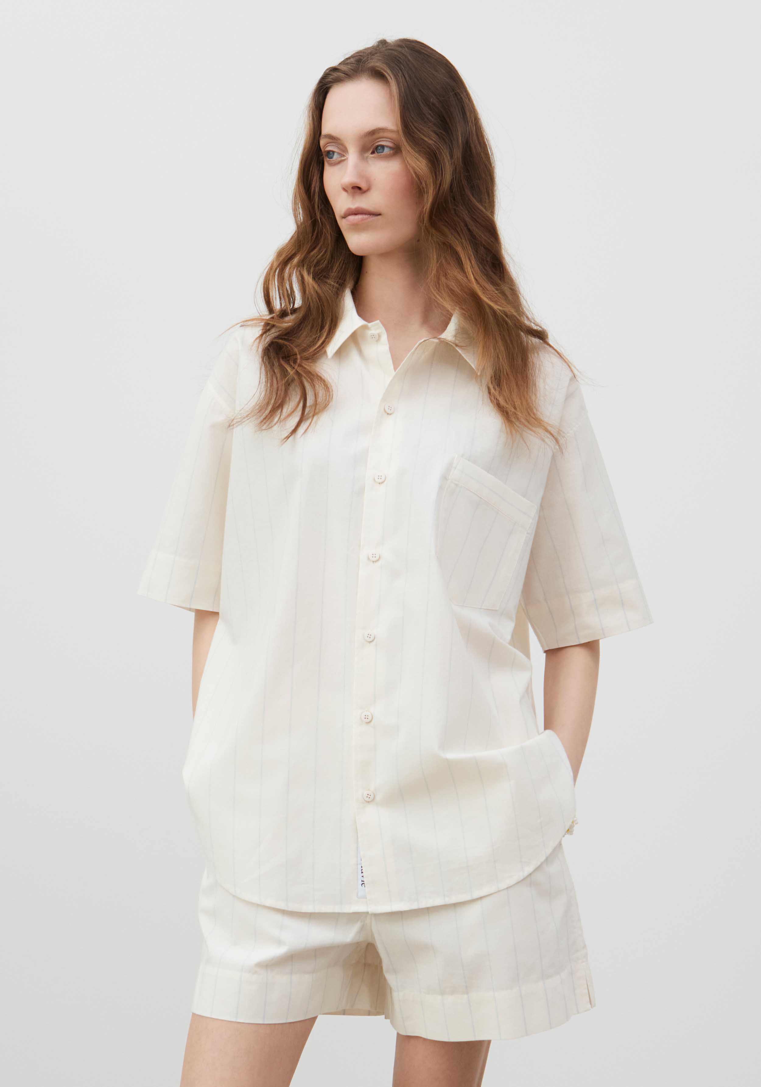 Lavie Kurzarmhemd John Striped Undyed/Sky
