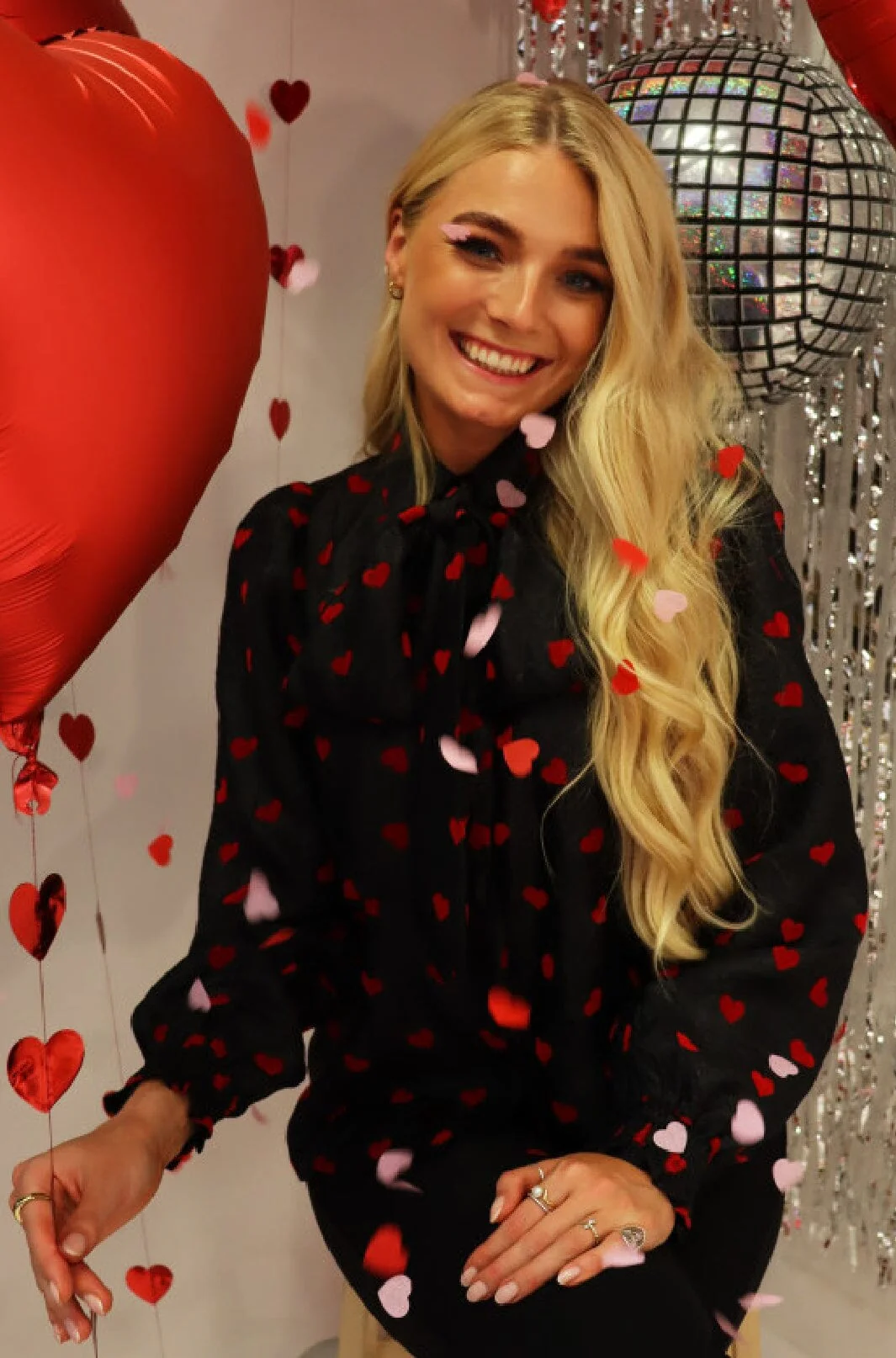 Liberte Elina-Ls-Blouse 21534 black red heart