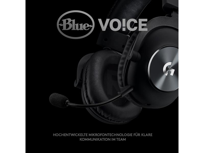 Logitech Headset G PRO X Gaming 7.1 Surround Schwarz Komfortables Over-Ear-Headset mit Surround-Sound