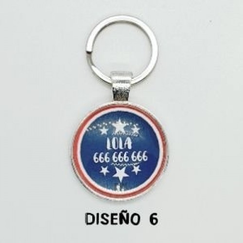 Placa de identificação para cães White Star, azul