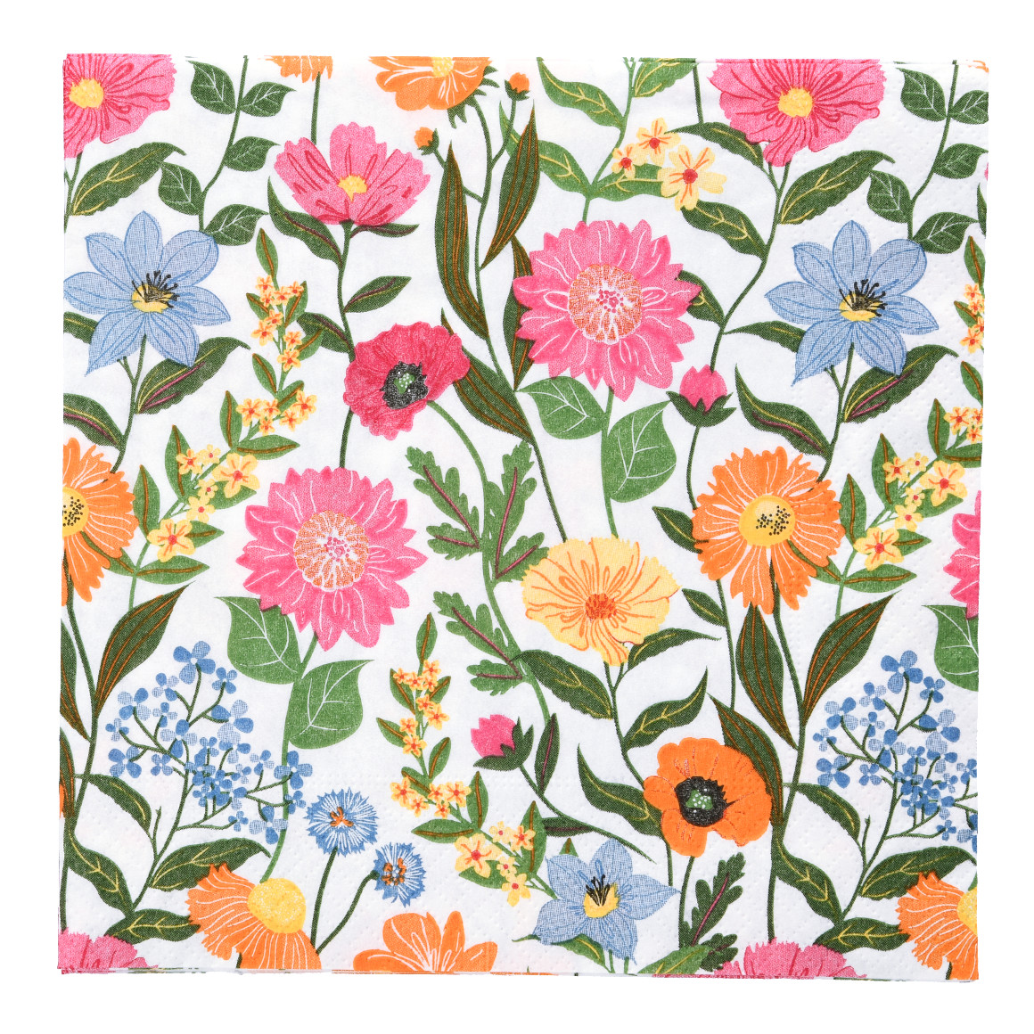 20 Servietten mit Allover-Muster weiss / bunt