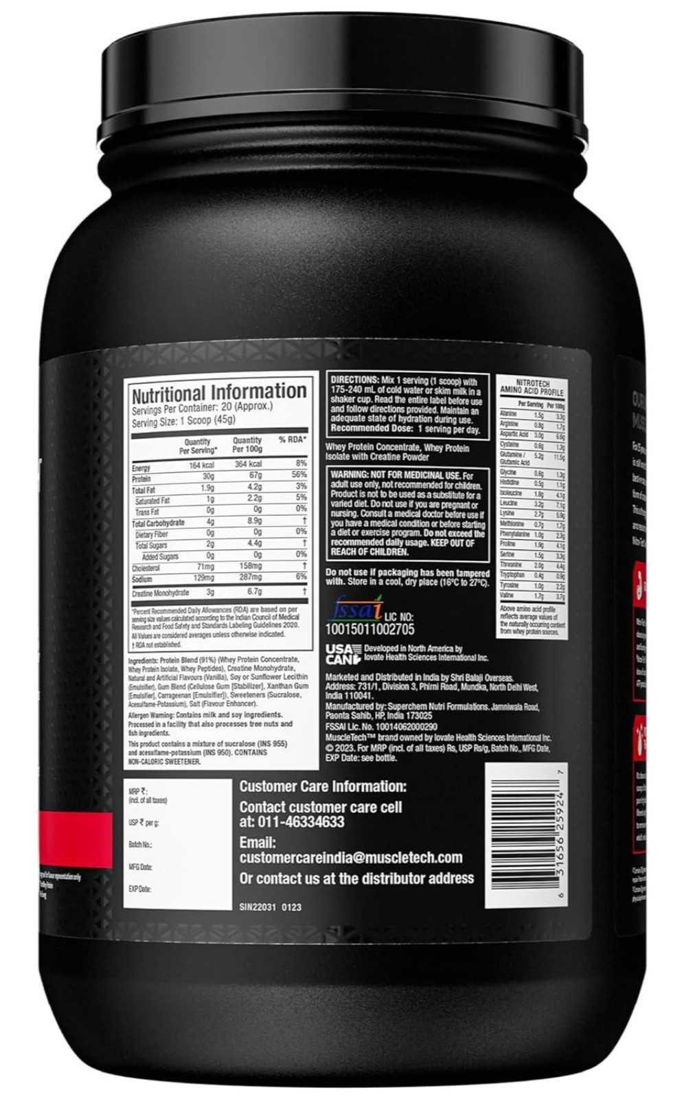 MuscleTech Nitro-Tech 907g
