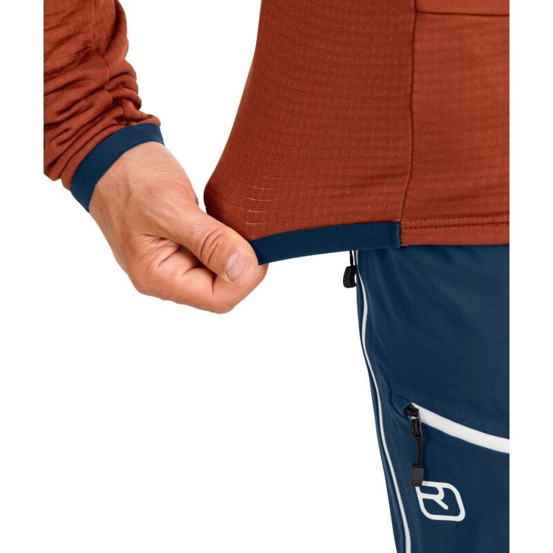 Fleece Grid Hoody - Polaire en laine mérinos homme