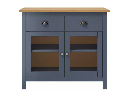 Buffet Hill Gris 90x40x80 cm Bois de pin solide