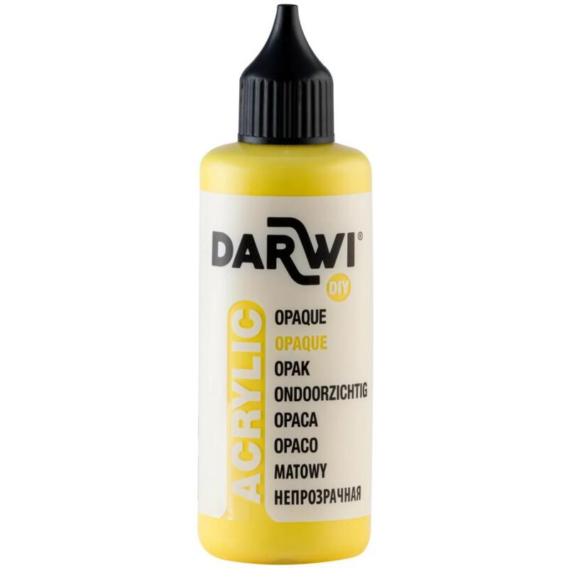 Darwi Flacon de 80 ml de Peinture Acrylique Universelle Opaque - jaune soleil