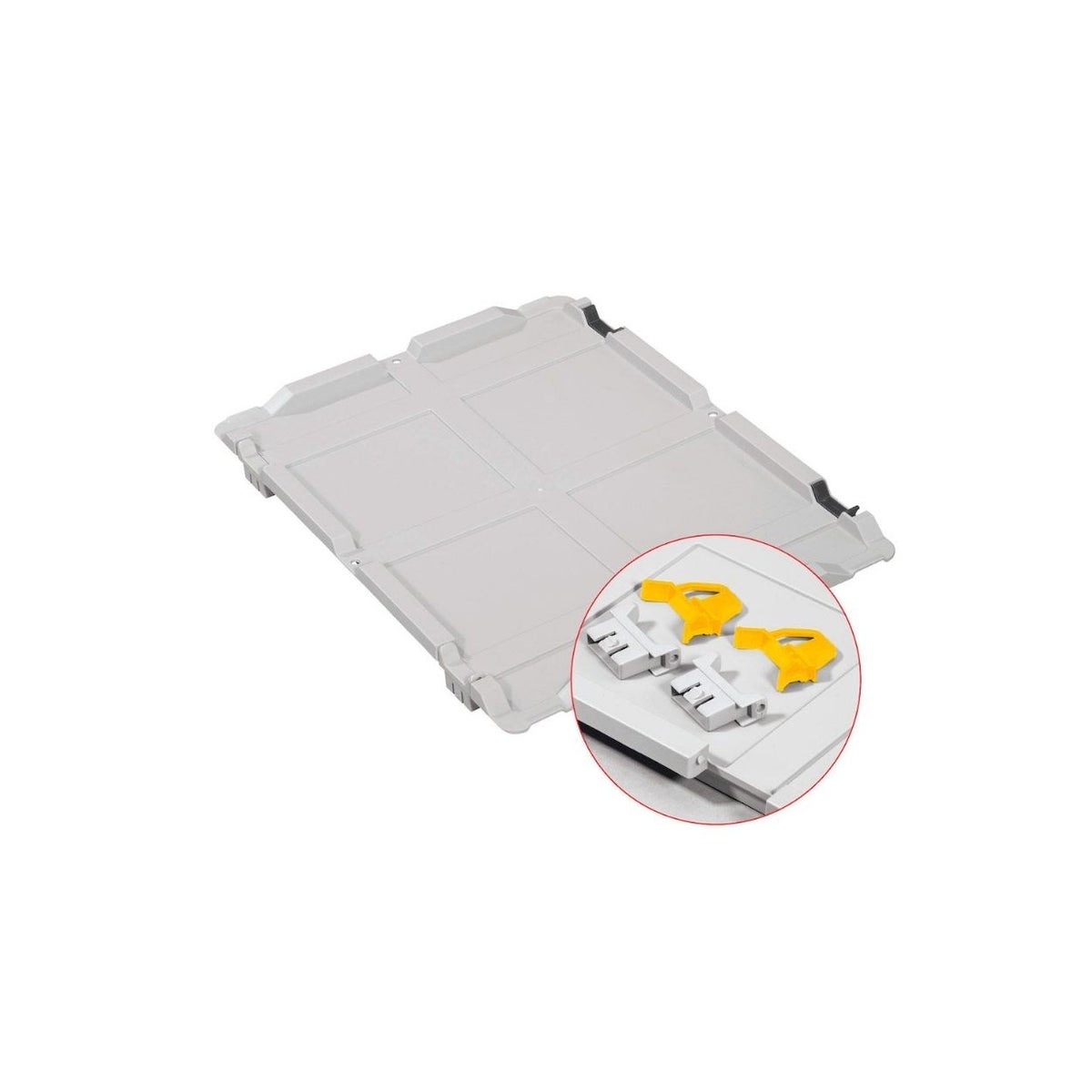 PROREGAL Super Saver Set 4x Eurobox NextGen Grip met scharnierend deksel en gele schuifsluitingen HxBxD 22 x 40 x 60 cm 44 liter