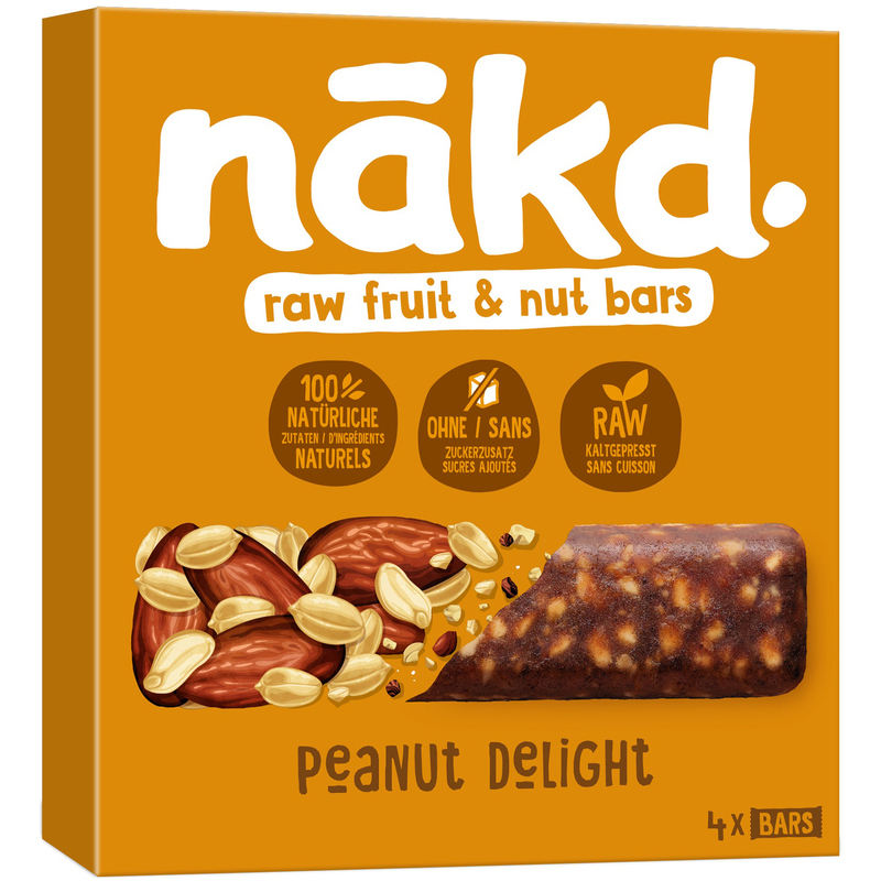 nakd Riegel Peanut Delight, 35 g, 4 Stück
