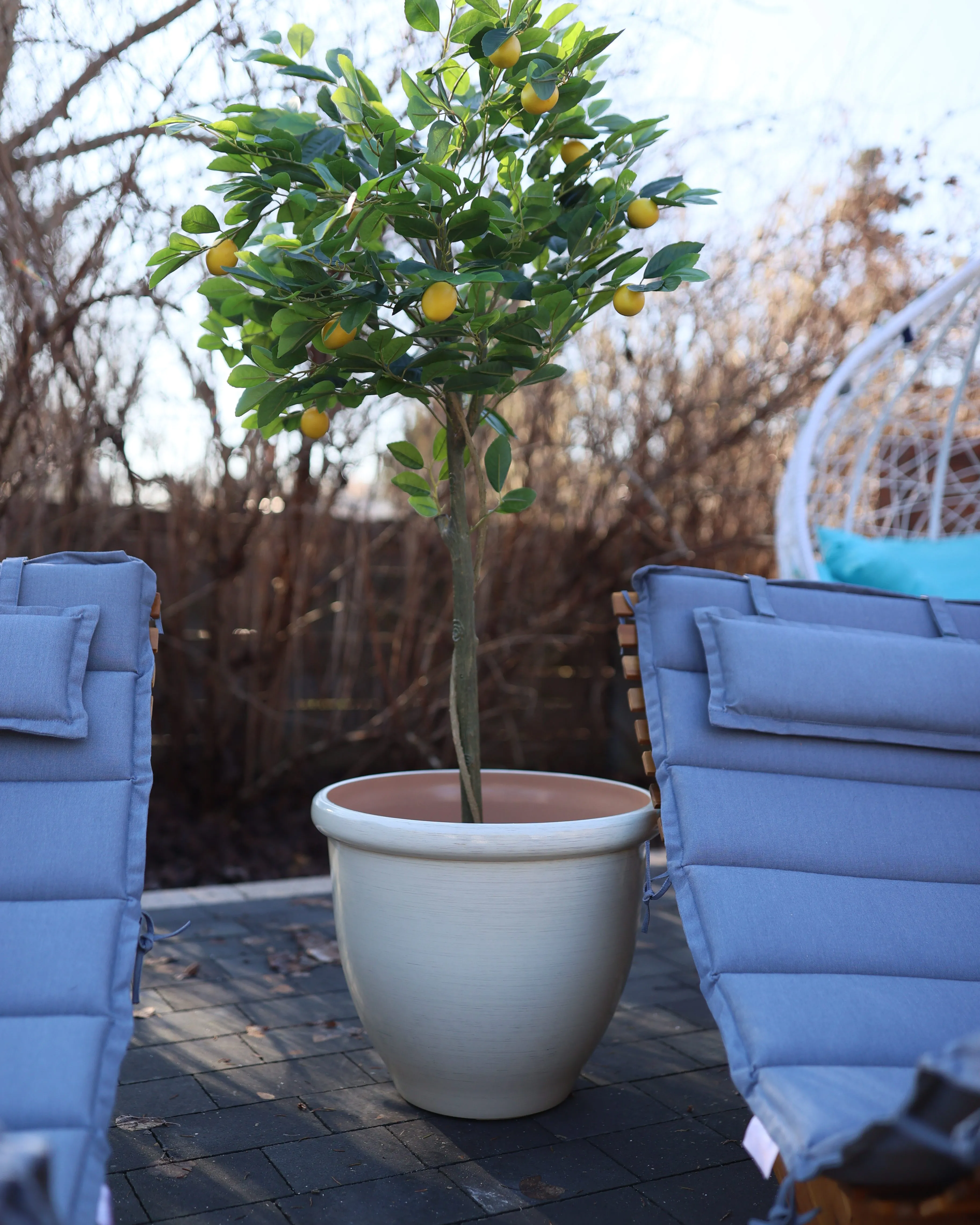 Bloempot TESALIA 49 cm Lichtbeige