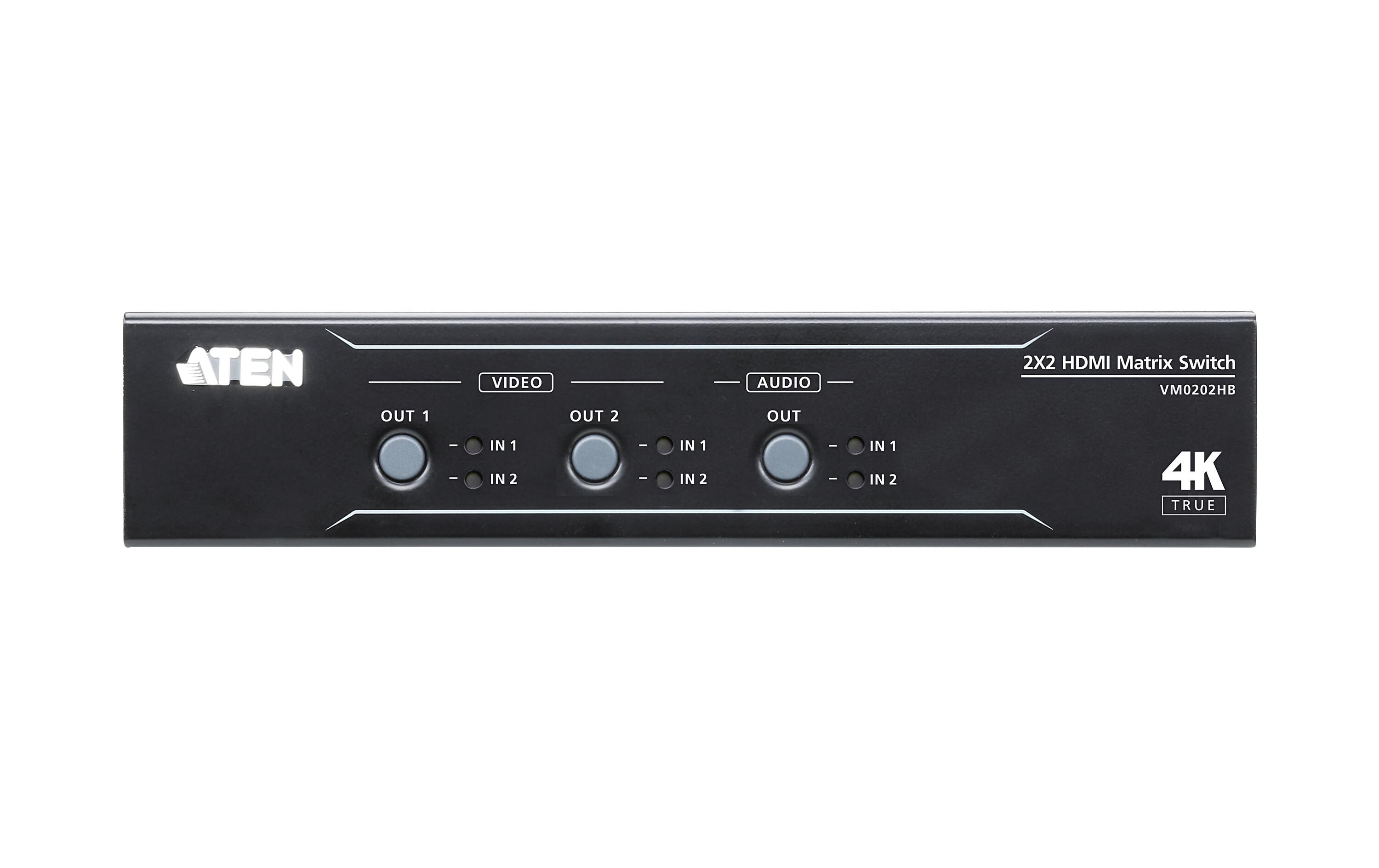 Matrix Switcher VM0202HB<br>2 x 2 True 4K HDMI Matrix Switch mit Audio De-Embedder