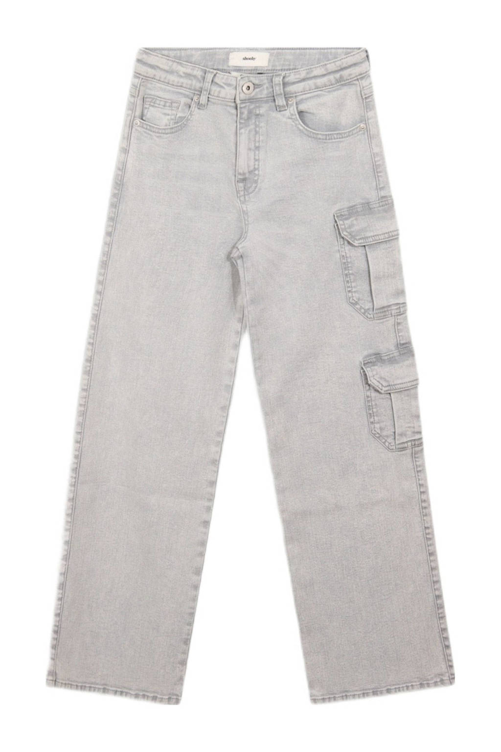 Shoeby wide leg regular waist jeans grey denim