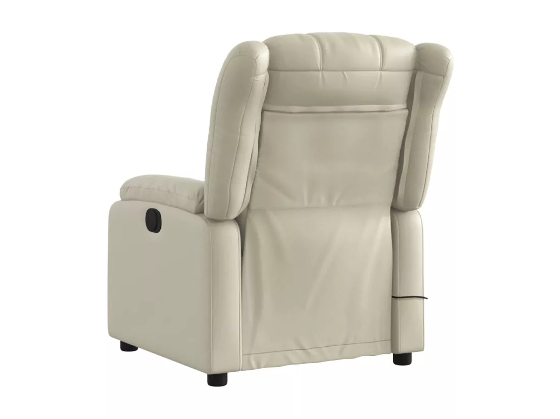 Fauteuil inclinable massant Crème Similicuir