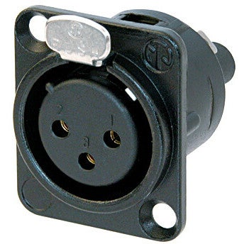 Neutrik NC3FD-S-1-B XLR chassisdeel 3p zwart female