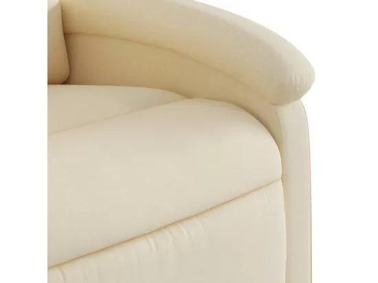 Fauteuil de massage inclinable Crème Tissu