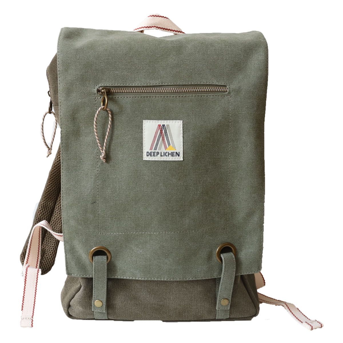 Sac à dos en toile kaki .