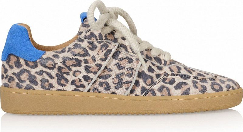 DWRS - Poona Leopard - Sneakers - Zand/Kobalt - Leer